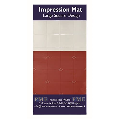 PMEImpression Mat Large Square Design, for Cake Decorating, Standard, Transparent