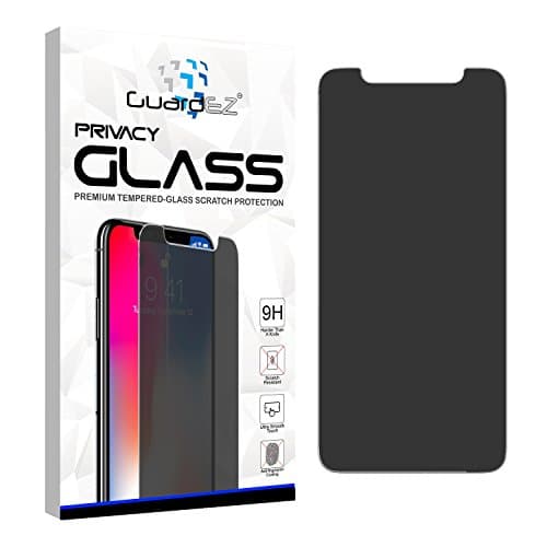 GuardEZ iPhone X Privacy Screen Protector , Anti-Spy iPhone X Tempered Glass Screen Cover 9H Hardness and Easy Install Screen Protector for Apple iPhone X iPhone 10