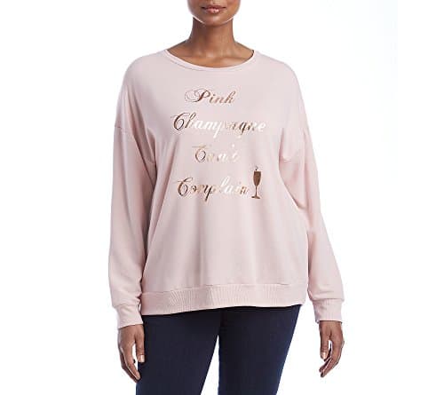 Cupio Plus Size Pink Champagne Sweatshirt 3X