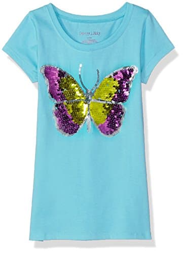 Colette Lilly Girls' Short Sleee Sequin Tee
