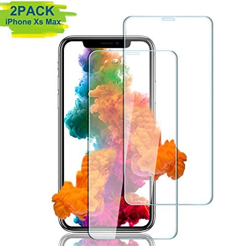 Aonsen Phone Xs Max Screen Protector, Full Coverage Tempered Glass, 9H Hardness, Anti-Fingerprint, [2 Pack] Suitable HD Crystal Protective Film Guard Cover - Transparent