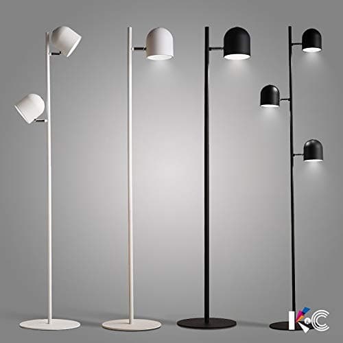 Shanque Modern Nordic creative personality simple bedroom study led three long arm vertical touch floor lamp (Color : Black, Size : Double light)