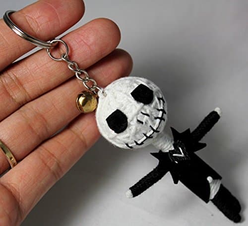 JACK SKELLINGTON KEYCHAIN VOODOO STRING DOLL NIGHTMARE KEYRING HANDMADE CRAFTED