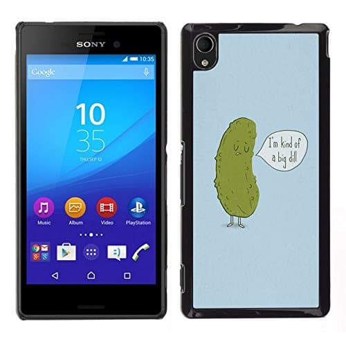 Good Phone Accessory // Hard Case Protective Plastic Cover Case for Sony Xperia M4 Aqua // Cucumber Dill Funny Quote Joke Green Penis