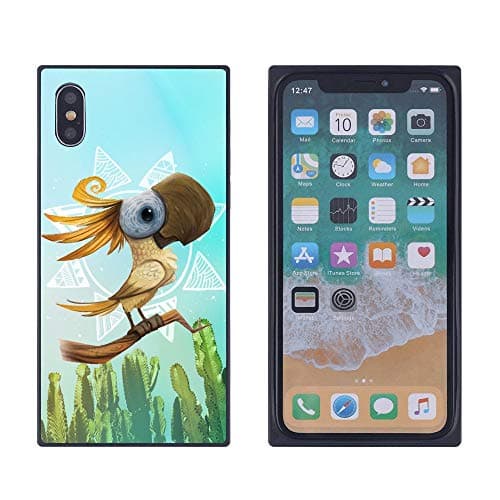 Parrot iPhone Xs iPhone X Case, Soft Flexible TPU Back Cover Rectangle Case Compatible with iPhone Xs iPhone X (Black)