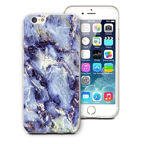 iPhone 6 / 6S Marble Case, CaseCarnival 2016 Icy Blue Marble Print Case, Blue and White Marble Case for iPhone 6S / 6 (Icy Blue)