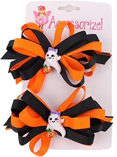 Halloween Ghost Hair Bow Pair