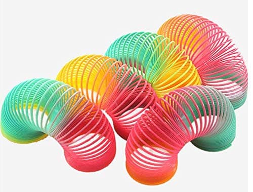 zhtao Magic Spring Rainbow Magic Spring, Color Rainbow Neon Plastic Spring Toy 5.56.5CM Individual Packaging