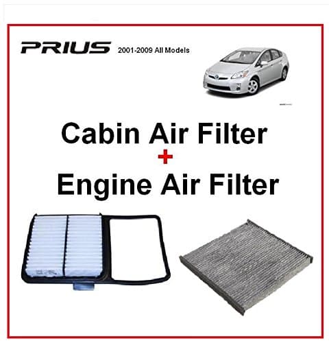 Prius Engine Air Filter and Cabin Air Filter KIT - Prius 2004 2005 2006 2007 2008 2009 All Models - One Engine Filter & One Cabin Air Filter