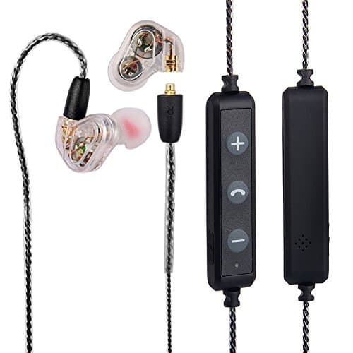 TOP PLUS Best HI-FI Detachable Bluetooth Headset Double Driver Units 360 Degree Rotation with Memory Line Stereo Bluetooth Earbuds High Resolution Heavy Bass for iPhone Android Cell Phones