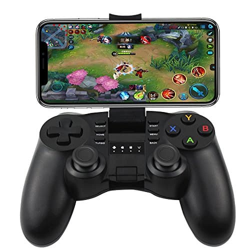 Android Game Controller, Dual Shock Wireless Gamepad Joystick With Phone Clip Holder For Android Phone/PS3/PC/TV/Tablets