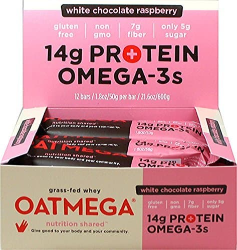 Boundless Nutrition Bar White Chocolate Raspberry Crisp Oatmega 1.8 Ounce Bars, Gluten-Free, Soy-Free, Egg-Free by Boundless Nutrition