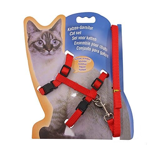 XPangle Cat Harness and Leash Adjustable Nylon Halter Harness Kitten Nylon Strap Belt Safety Rope Leads