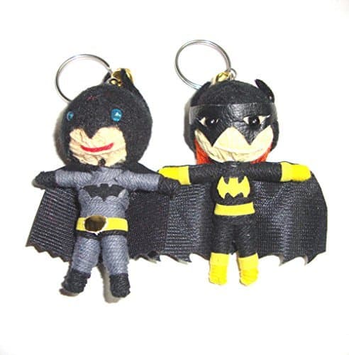 Batman and Batgirl Superhero Mini String Doll
