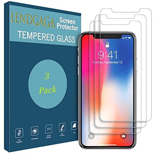 iPhone X Screen Protector, Lendgaga ｛3-Pack｝ Premium Tempered Glass Screen Protector Film for Apple iPhone X [4.7"inch]