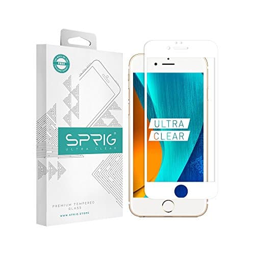 Sprig Full Cover Tempered Glass/Screen Protector for iPhone 6 (White)