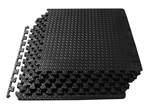 72 Sq Ft Puzzle Eva Foam Tiles - Soft Surface Interlocking Floor Mat - Gym Exercise Fitness Gymnastics Yoga - Black