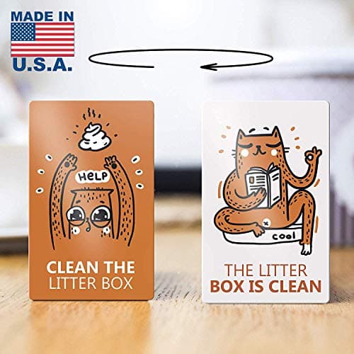 VBAP Reversible Magnet Reminder for Fridge, Double Sided - Clean The Litter Box - The Litter Box is Clean