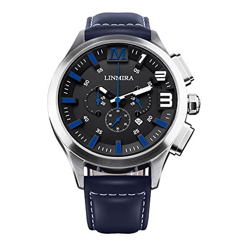LINMIRA Big Dial Luminous Pointer Multi-Functional Water Resistant Quartz Sports Men Watch