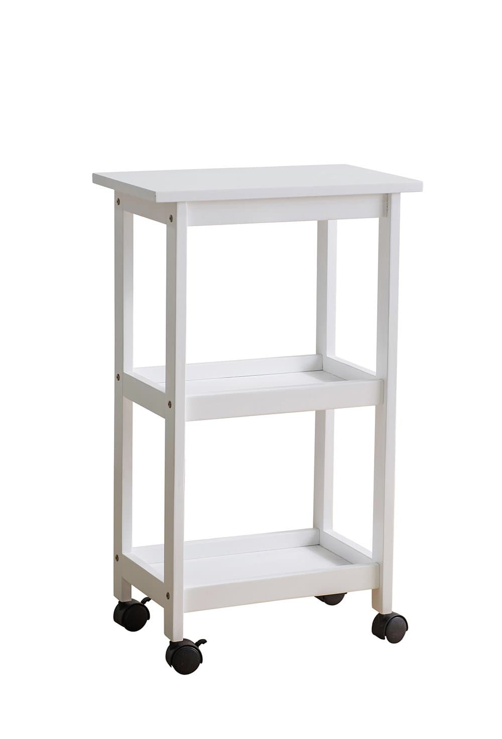SJ Collection West End Kitchen Cart, White