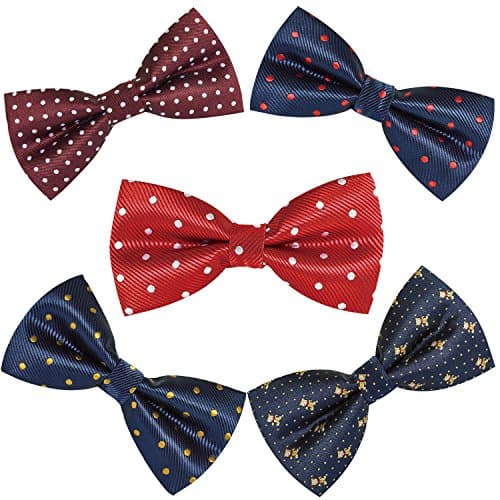 OUMUS Premium Adjustable Neck Tie Bowties 5-pack