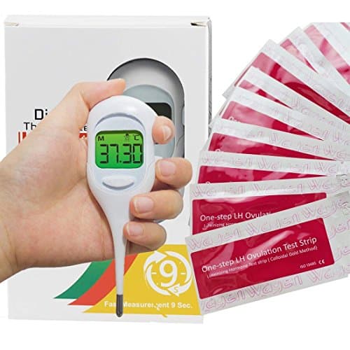 Basal Thermometer and 50 Ovulation (LH) Test Strips for TTC Women to Catch Perfect Ovulation and Get Pregnant Naturally
