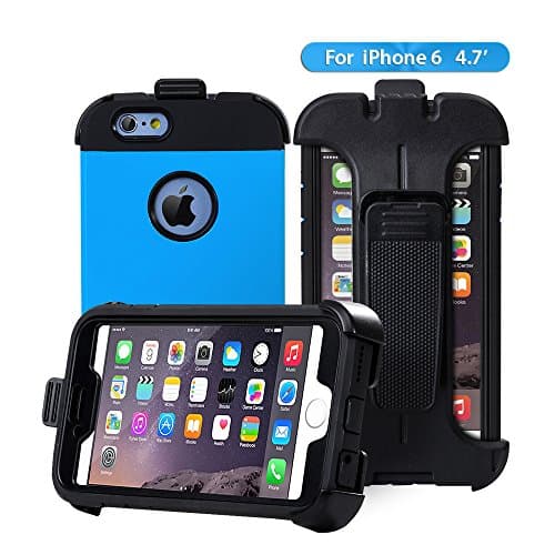 iPhone 6 Case,iPhone 6s Case, Anken [Shock Absorption] Slim Fit Dual Layer Hybrid Case with [Belt Clip] Kickstand &amp; Screen Protector Shockproof Drop Proof Case for Apple iphone 6/6s 4.7 Inch (Blue)