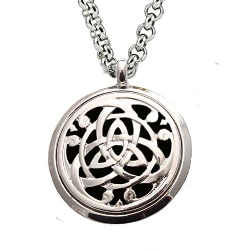 Lifetime Celtic Essential Oil Diffuser Necklace Aromatherapy with 22" chain and 4 felt pads