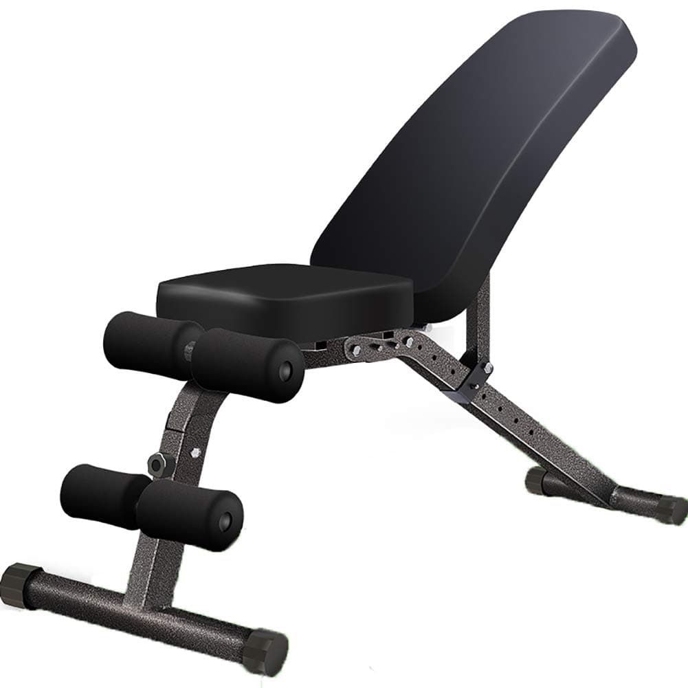 TKLLOVE Indoor Weight Bench,adjustable Utility Workout Bench For Full Body Exercise Multi-purpose Sit Up Bench Lychee Pu Leather Eight-stage Shock Absorber Spring (black)