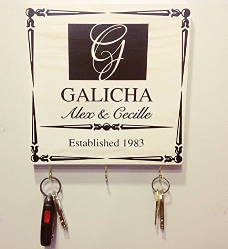 Personalized Wedding Sign/Key Holder with Initial, Names and Established year. Wedding Gift. Anniversary Gift. Couples Gift Idea. Realtor Gift. House warming Gift.