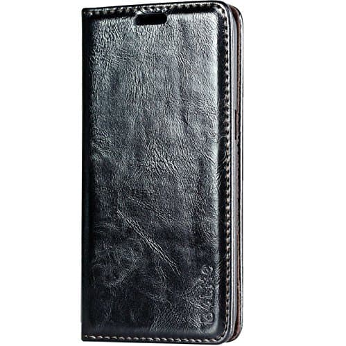 Black iPhone 6 Case Book Style Case Leather for iPhone 6 6S by B4Life (Black)
