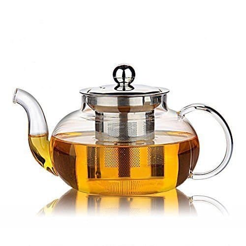 Glass Filtering Tea Maker Teapot with a Infuser, a Warmer and Tea Cups
