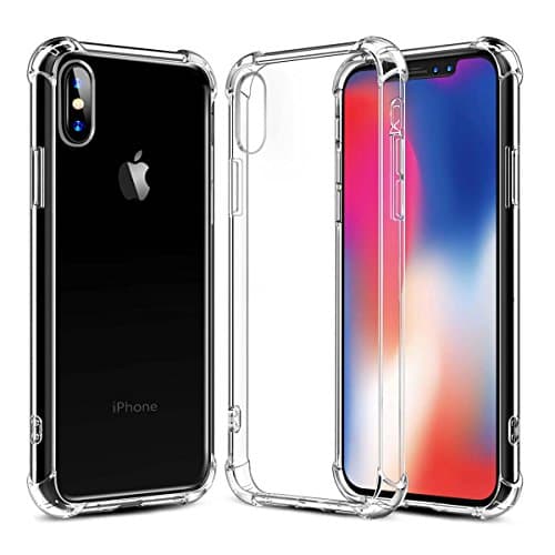 TOPXSW iPhone X Case Clear, Ultra Thin Clear Soft TPU, Four Corners Thicken Shockproof, Non-Slip, Protect Cover for iPhone X [Support Wireless Charging]