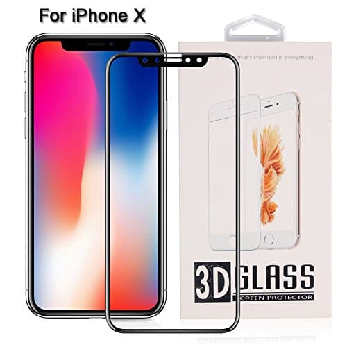 iPhone X Screen Protector,WOWOGO iPhone X Tempered Glass HD Clear Screen Protector [3D Full Coverage] - Ultra Thin 9H Protective Film for iPhone X/iPhone 10