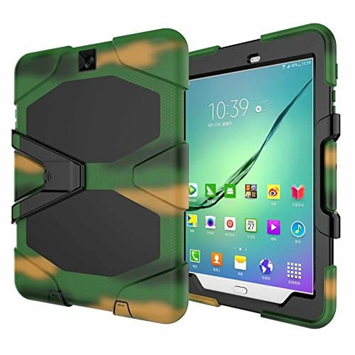 Galaxy Tab S2 9.7 Case, SM-T810 Shock Proof With Kickstand Built-in Screen Full-Body Protective Case for Samsung Galaxy Tab S2 9.7"SM-T810 (Camo)