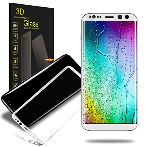 Galaxy S8 Plus Screen Protector, AKPATI 3D Round Edge Anti-Scratch Anti-Fingerprint Bubble Free Tempered Glass Screen Protective Film HD Clear for Samsung Galaxy S8 Plus - White