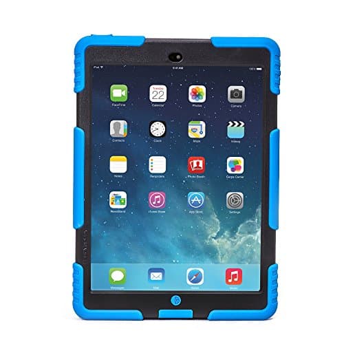 Mashy iPad 5 /iPad Air Case,Protective Cover + Scratchproof Screen Protector + Multiple Kickstand (Shockproof + Drop Resistance) - Blue+Black
