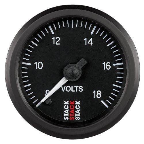Stack ST3316 Black 52mm 8-18V Professional Stepper Motor Battery Voltage Gauge