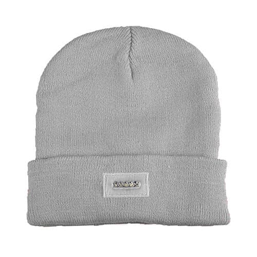 5 LED Knitted Beanie Hat,Lighted Headlamp Hat, Perfect Flashlight Cap for Hunting,Camping, Grilling, Auto Repair, Jogging, Walking, Running ,Biking or Handyman Working (Gray)