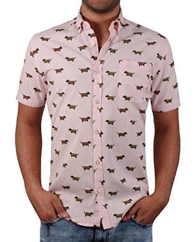 Alpha Beta Wiener Dog Print Button-Down Shirt
