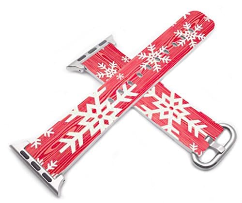 Strap Compatible for Apple Watch Series 4/3/2/1 44mm/42mm Christmas - ENDIY Designer Leather Fashionable Band Replacement for Iwatch Vintage Pink Present