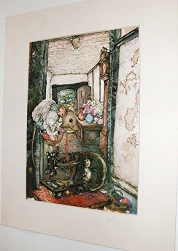 Jane Pinkey Signed Print - Artwork - 1987 - Mouse with Sewing Machine