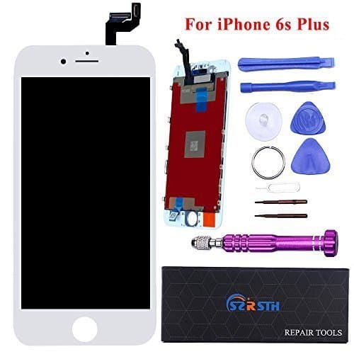RSTH White LCD for iPhone 6S Plus 5.5 inch LCD Screen Touch Digitizer Replacement with 3D Touch Frame & Repair Tools Kit Display