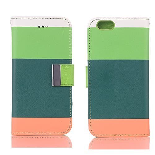 iPhone 6s Case 4.7 inch,elecfan Candy PU Leather Case,Magnetic Closure,Contrast Color Design,Wallet Case Cover with Card Holders for Apple iPhone 6/6S 4.7 inch(iPhone 6/6S, A05)