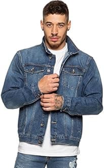 Mens Designer Denim Jacket Western Classic Style Trucker Vintage Style Coat