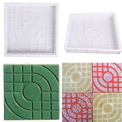 Starworld - Square Shape - DIY Walking Path Maker Garden Lawn Grass Planting Brick or Pavement driveway stone mold concrete mold stepping Propylene + ABS (27x27x4 cm)