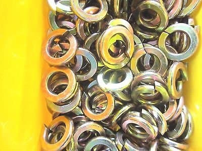 (100) 1/2 Split Lock Washer Grade 8 Yellow Zinc 100 Pieces