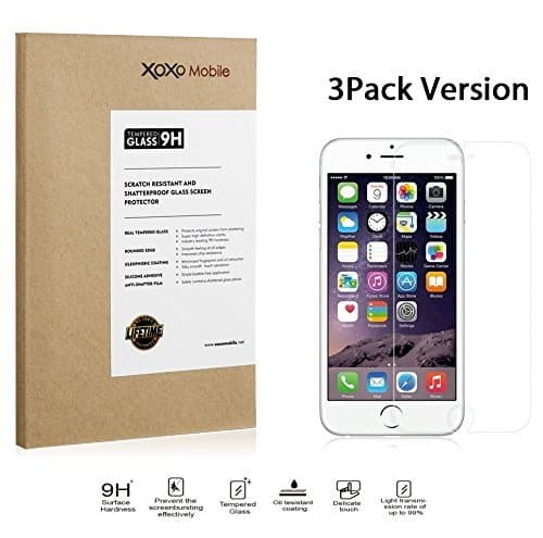 [3PACK, XOXO Mobile Premium Tempered Glass Screen Protector for Apple iPhone 7 / 4.7" [2.5D Rounded Edges] [Super Thin 0.3mm]