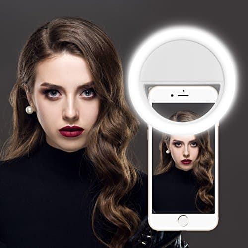Selfie Ring Light, Gvoo Clip On 36 LED Camera Light, Portable Round Warm Flash Light for All Smartphones Tablets iPhone iPad Samsung