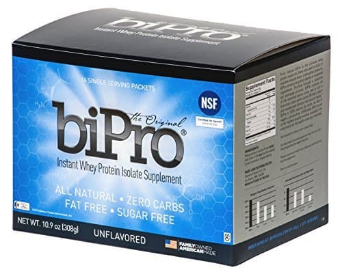 BiPro Whey Protein Isolate To-Go Box (14 Single Serve Packets), Unflavored, NSF Certified for Sport by BiPro USA